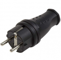 Вилка прямая каучук 16А 220В (земля) UNIVersal