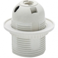 Патрон Е27 пластик, люстровый, белый