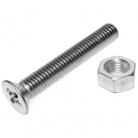 Набор: винт с потайной головкой 5х60 + гайка М5 (10 шт)