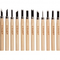 Набор резцов по дереву 12 шт, фигурные, Зубр