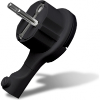 Вилка-невидимка 16А 250В черная (земля), Universal