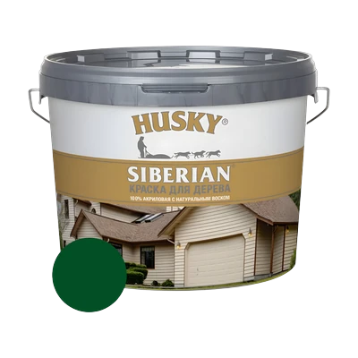 Краска акриловая для дерева HUSKY SIBERIAN RAL 6020, темно-зеленый 2,7 л