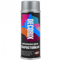 Эмаль аэрозольная Decorix жаростойкая, бело-алюминиевый (520 мл)