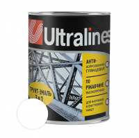 Грунт-эмаль по ржавчине ULTRA LINES 3 в 1 глянцевая, белая 0,8 кг
