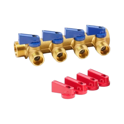 Коллектор Vieir VR714 3/4" 4 выхода с кранами 1/2"