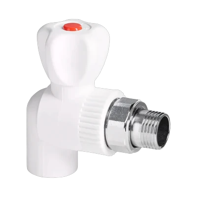 Кран для радиатора Ø20 х 1/2" угловой, белый