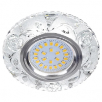 Спот Ecola LD7071 Розы прозрачный/хром, с подсветкой