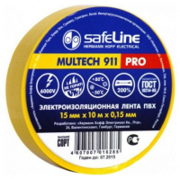 Изолента 15 мм желтая, Safeline (10 м)