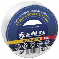 Изолента Safeline 19 мм х 20 м, белая