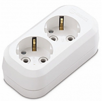 Колодка 2 гнезда с заземлением, белая, Makel