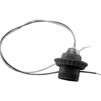 Патрон Е14 пластик, люстровый, черный с проводом