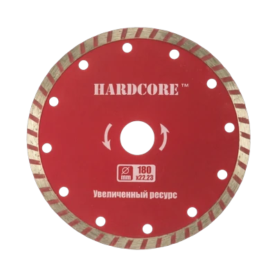 Диск отрезной алмазный Hardcore Железобетон 180х22,2 мм турбо