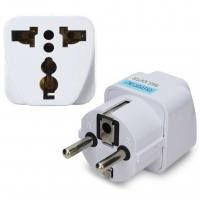 Адаптер-переходник 16А 250В белый (земля), Universal