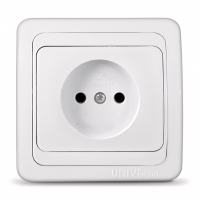 Розетка UNIVersal Валери 1-местная б/з скрытой установки, белая (В0022)