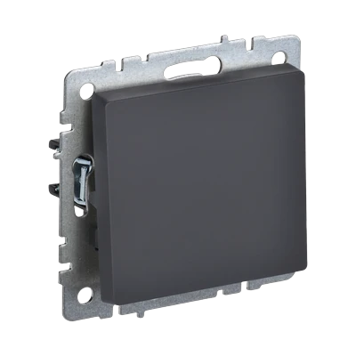 Выключатель IEK Brite 1-клавишный скрытой установки, проходной без рамки, графит (BR-V12-0-10-K53)