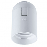 Патрон Е27 пластик, подвесной, белый