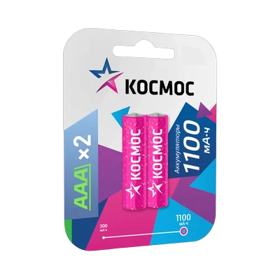 Аккумулятор Космос R03 1100mAh, 2 шт
