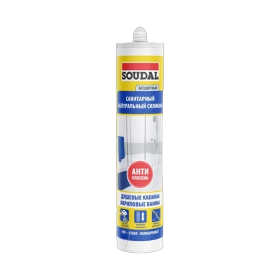 Герметик Soudal силиконовый санитарный, прозрачный 280 мл