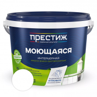 Краска Престиж W4 Моющаяся интерьерная, супербелая 4,5 кг