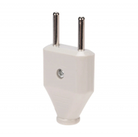 Вилка прямая Rexant б/з 6А плоская, белая (11-8946)