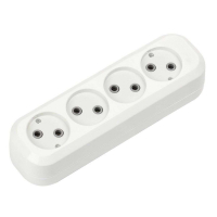 Колодка 4 гнезда без заземления, белая, Makel