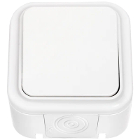 Выключатель Пралеска 1-клавишный открытой установки, белый