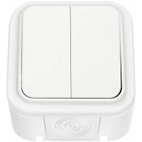 Выключатель Пралеска 2-клавишный открытой установки, белый 