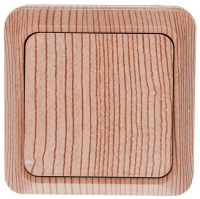 Выключатель Олимп 1-клавишный открытой установки, сосна