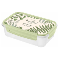 Контейнер для СВЧ 0,75л LOCK&OK с декором прямоугольный зеленый