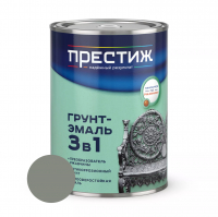 Грунт-эмаль по ржавчине Престиж 3 в 1, серая 0,9 кг