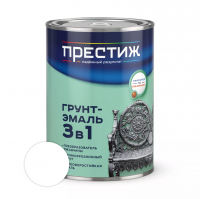 Грунт-эмаль по ржавчине Престиж 3 в 1, белая 0,9 кг