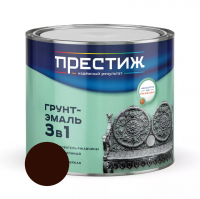 Грунт-эмаль по ржавчине Престиж 3 в 1, коричневая 1,9 кг