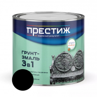 Грунт-эмаль по ржавчине Престиж 3 в 1, черная 1,9 кг