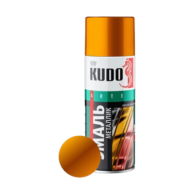 Эмаль аэрозольная KUDO KU-1028-1 универсальная металлик, золото 520 мл