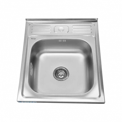 Мойка кухонная SINKLIGHT 500х600 т.0,8 + большой сифон, глянец