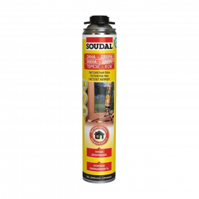 Монтажная пена Soudal профи 750мл, для окон и дверей