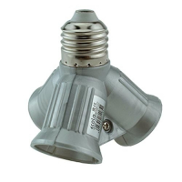 Патрон переходник Е27 - 3хЕ27, Ecola серебристый