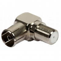Переходник антенный гнездо F - штекер TV угловой 