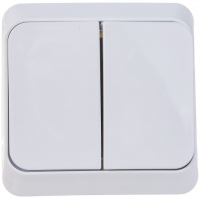 Выключатель Этюд 2-клавишный открытой установки, белый