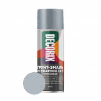 Грунт-эмаль аэрозольная Decorix по ржавчине 3 в 1 глянцевая, серая 520 мл