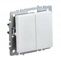 Выключатель IEK Brite 2-клавишный скрытой установки, без рамки, жемчуг (BR-V20-0-10-K36)
