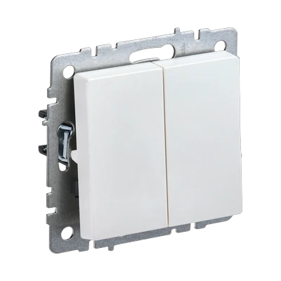 Выключатель IEK Brite 2-клавишный скрытой установки, без рамки, жемчуг (BR-V20-0-10-K36)