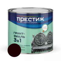 Грунт-эмаль по ржавчине Престиж 3 в 1, шоколадная 1,9 кг