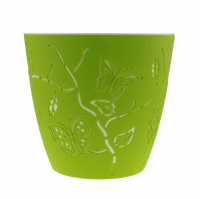 Горшок для цветов PlastTeam Бабочки 2,4 л, зеленое яблоко