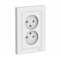 Розетка Schneider Electric AtlasDesign 2-местная б/з скрытой установки, белая (ATN000120)