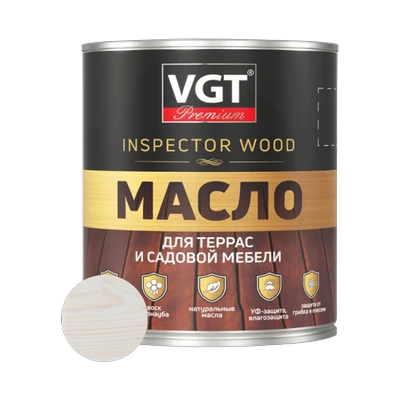 Масло для террас и садовой мебели VGT, белый ясень 0,75 кг