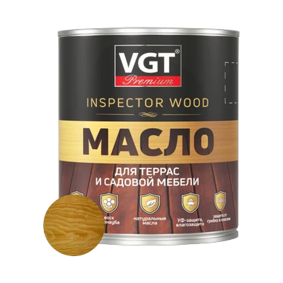 Масло для террас и садовой мебели VGT, тиковое дерево 0,75 кг