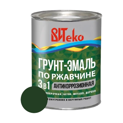Грунт-Эмаль по ржавчине ВИТеко, зеленая 0,8 кг
