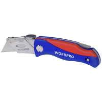 Нож складной WORKPRO WP211006 с упором для пальца + 6 лезвий 