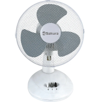 Вентилятор настольный Sakura SA-13G белый/серый